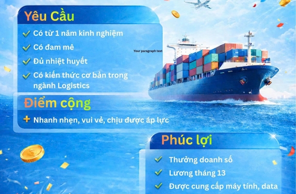 Ship Link Việt Nam Tuyển Dụng Sales Logistics & Sales Overseas – Đi Làm Ngay Sau Tết